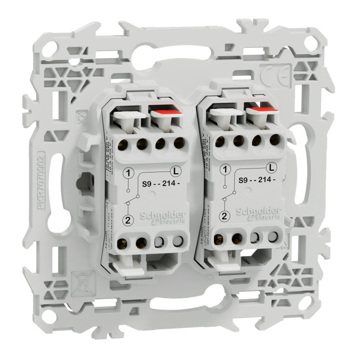 Odace - double va-et-vient ou poussoir - 10AX - blanc craie