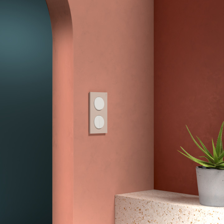 Odace - double va-et-vient ou poussoir - 10AX - blanc craie