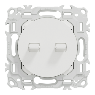 Odace - double va-et-vient ou poussoir à levier - 10AX - blanc craie
