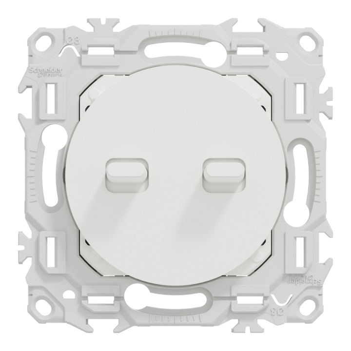 Odace - double va-et-vient ou poussoir à levier - 10AX - blanc craie