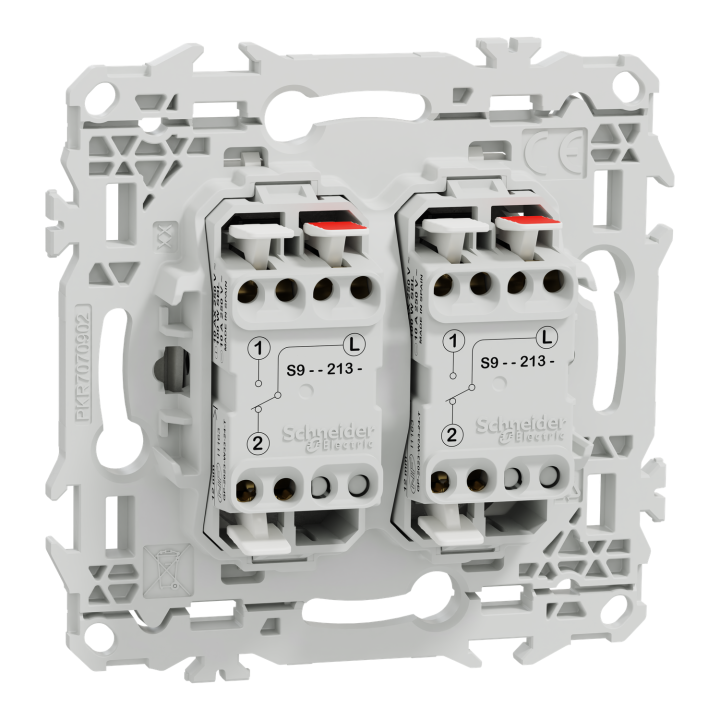 Odace - double va-et-vient ou poussoir à levier - 10AX - blanc craie
