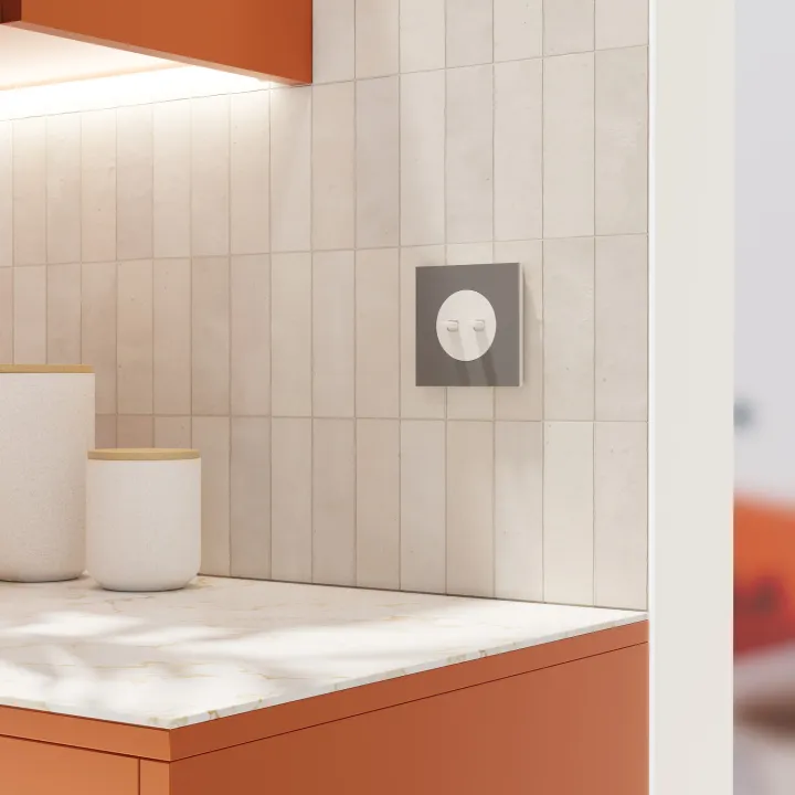 Odace - Double Va-Et-Vient Ou Poussoir À Levier - 10Ax - Blanc Craie