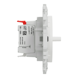 Odace - inter ou poussoir volet roulant 3 positions à levier - blanc craie