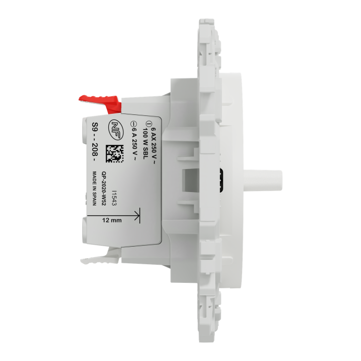 Odace - inter ou poussoir volet roulant 3 positions à levier - blanc craie