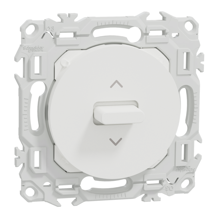 Odace - inter ou poussoir volet roulant 3 positions à levier - blanc craie