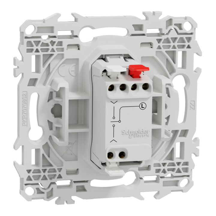 Odace - inter ou poussoir volet roulant 3 positions à levier - blanc craie