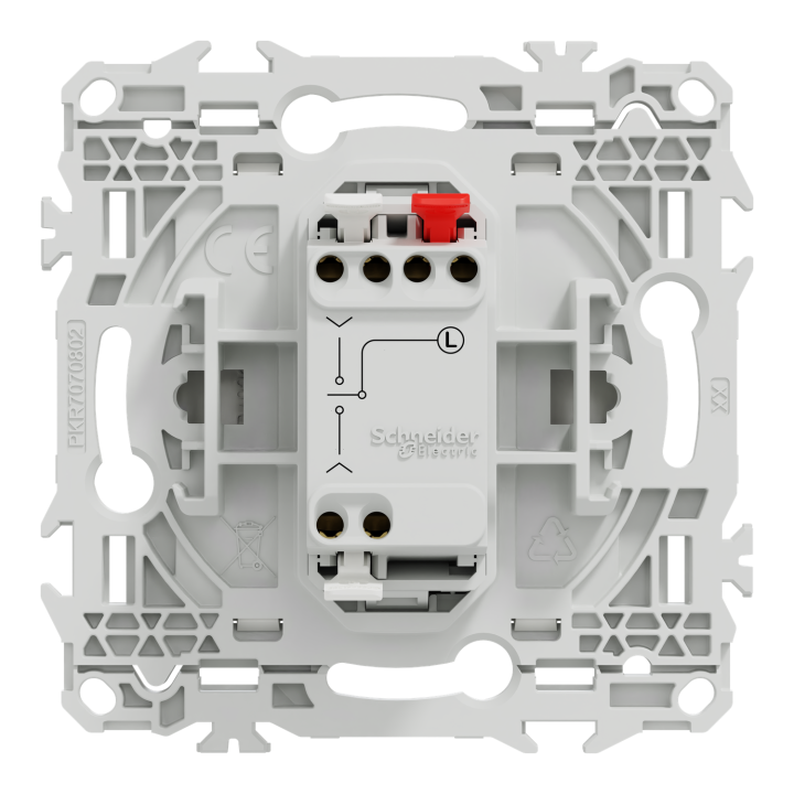 Odace - inter ou poussoir volet roulant 3 positions à levier - blanc craie