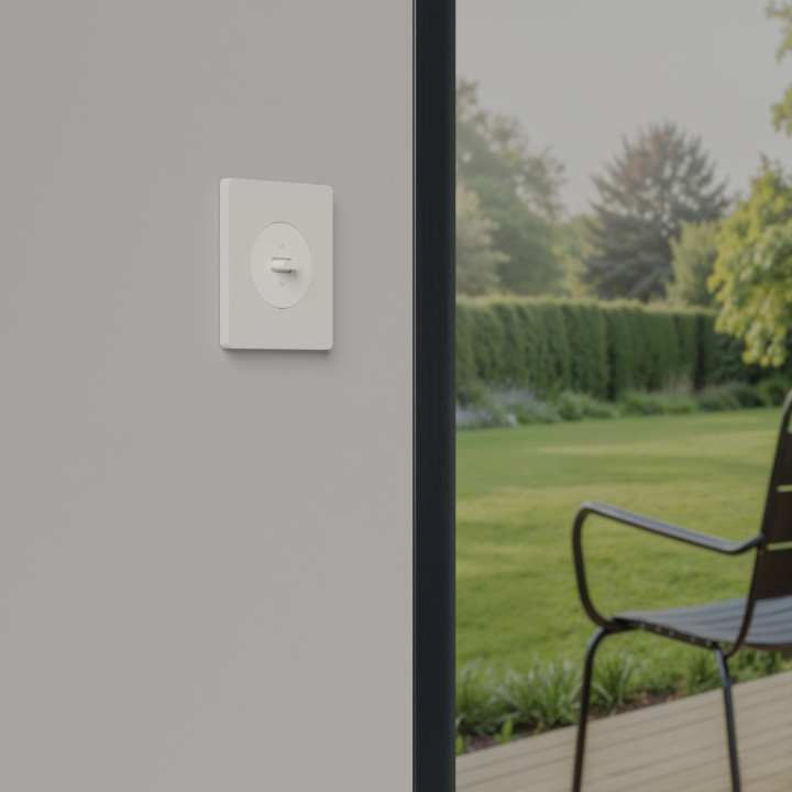 Odace - inter ou poussoir volet roulant 3 positions à levier - blanc craie