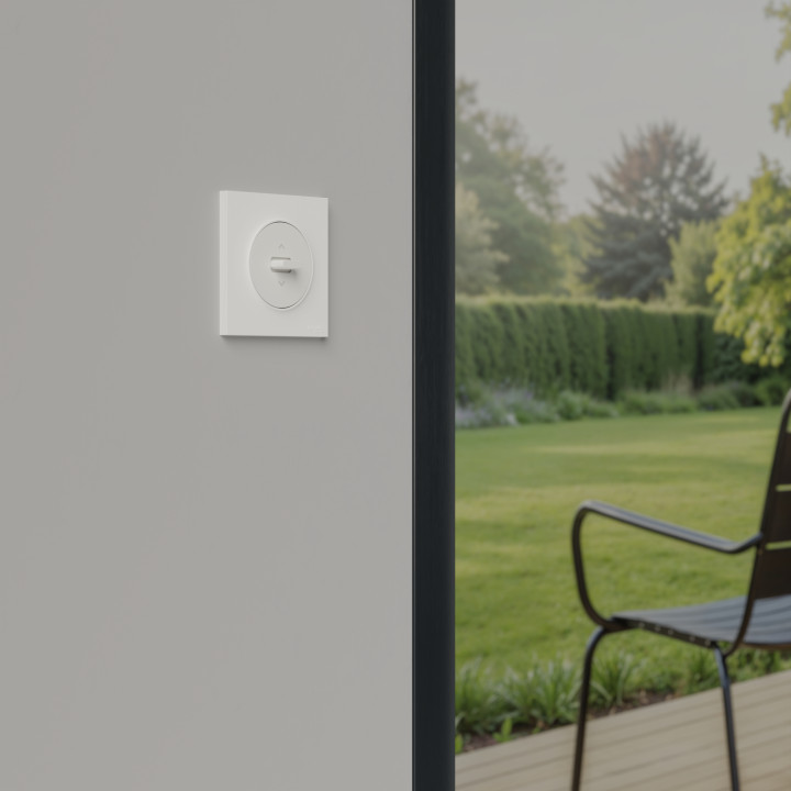 Odace - inter ou poussoir volet roulant 3 positions à levier - blanc craie