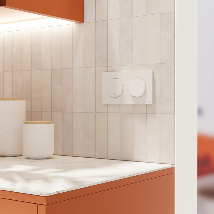 Odace - va-et-vient ou poussoir - 10AX - blanc craie