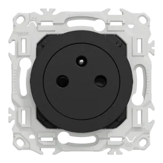 Odace - Prise 2P+T Affleurante - Bornes Automatiques - Noir Onyx