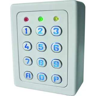Clavier  2 relais, 60 codes, touches métalliques , boîtier abs gris