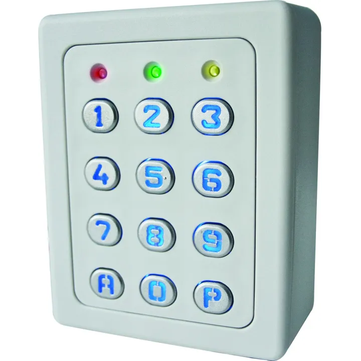 Clavier  2 relais, 60 codes, touches métalliques , boîtier abs gris