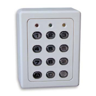 Clavier  2 relais,  60 codes ,touches plastiques , boîtier abs gris