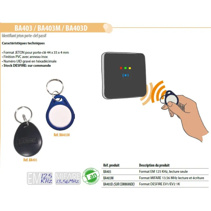 Badge Passif De Proximité Compatible Avec Nos Lecteur Gamme Lec