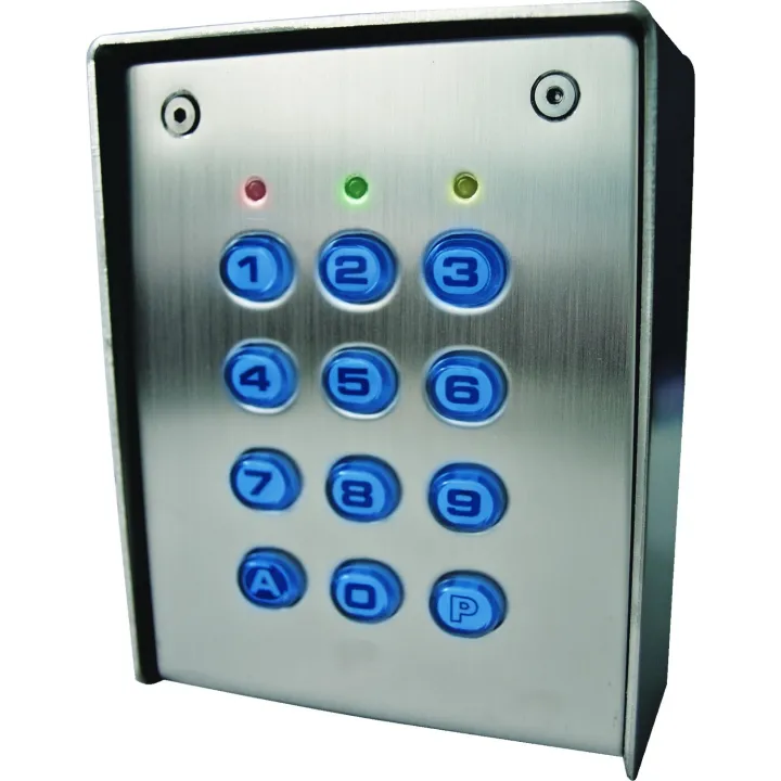 Clavier 2 Relais 60 Codes, Touches Plastiques, Boîtier Inox