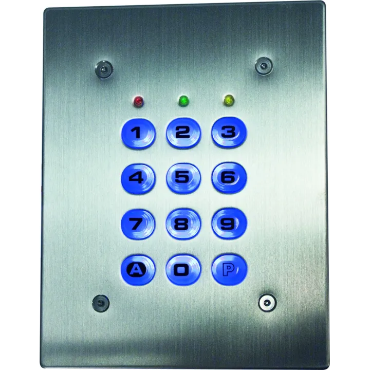 Clavier 2 Relais, 60 Codes, Touches Plastiques, Plaque Inox