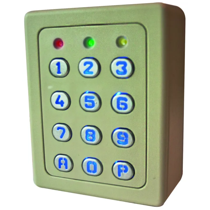 Clavier  2 relais, 60 codes, touches métalliques , boîtier abs beige