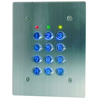 Clavier 4 Relais, 28 Codes, Touches Métalliques, Plaque Inox