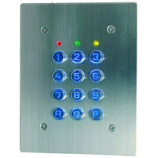 Clavier 4 Relais, 28 Codes, Touches Métalliques, Plaque Inox