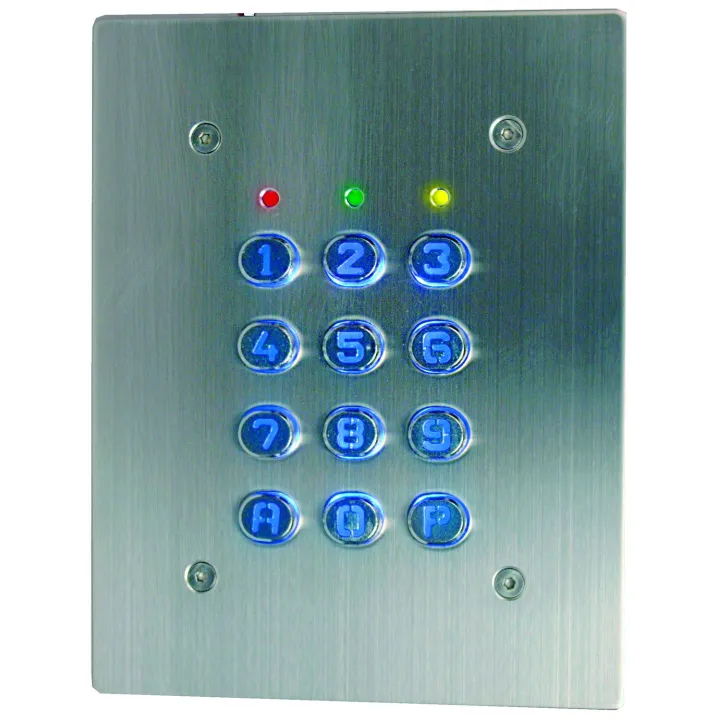 Clavier 4 Relais, 28 Codes, Touches Métalliques, Plaque Inox