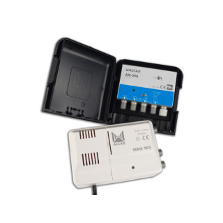 Kit Préamplificateur Mât Am-296(Uhf+32Db-Dab/Fm+20Db) + Alimentation 24Vdc (1E/2S)