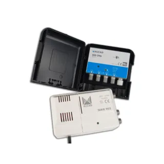 Kit Préamplificateur Mât Am-296(Uhf+32Db-Dab/Fm+20Db) + Alimentation 24Vdc (1E/2S)