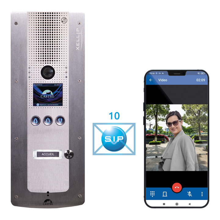 Portier Vidéo Ip/Sip Défilement Loi Handicap + 10 Extensions Castelsip