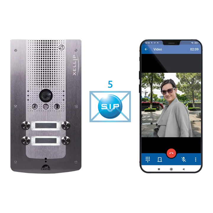 Portier Audio Vidéo Full Ip/Sip 4 Bouton D'Appel Conforme Lous H