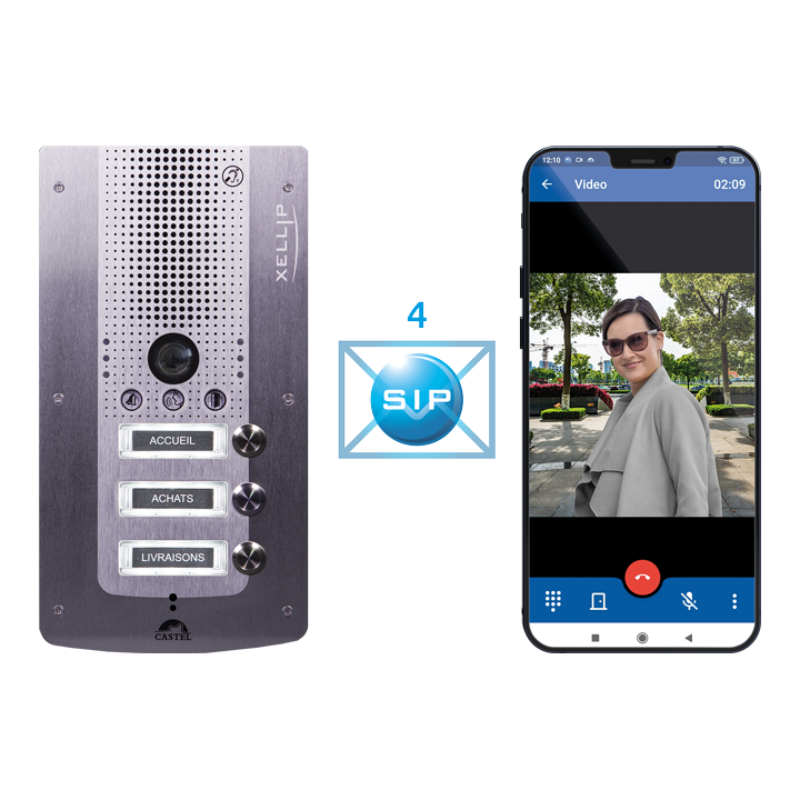 Portier Audio Vidéo Full Ip/Sip 3 Bouton D'Appel Conforme Lous H