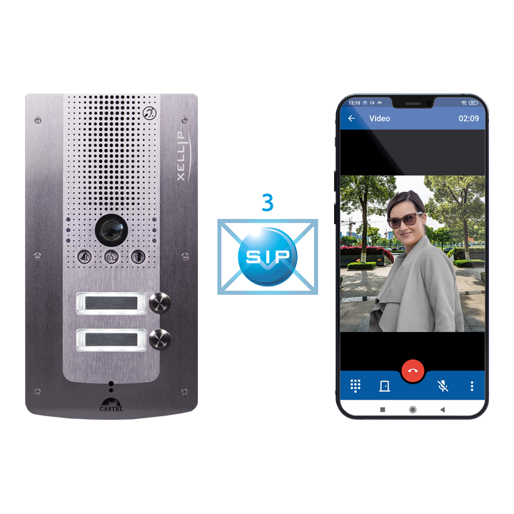 Portier Audio Vidéo Full Ip/Sip 2 Bouton D'Appel Conforme Lous H