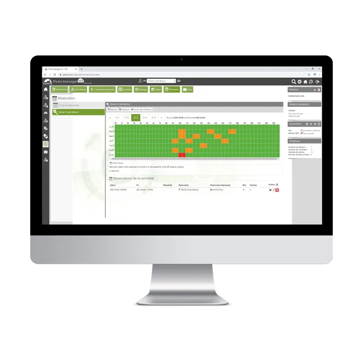 module « gestion de réservation » sur IPEVIA   