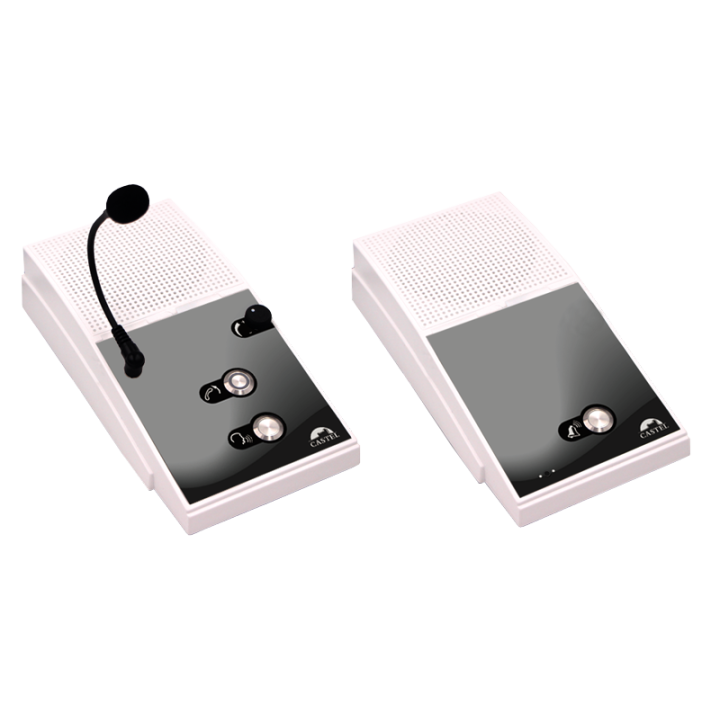 Kit hygiaphone 1 poste maitre micro-col de cygne, 1 poste version guichet, alim