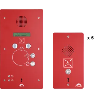 6 Postes Refuge + 1 Centrale Refuge, Alimentation Secourue, Pré-Configuré Avec Kit Prog