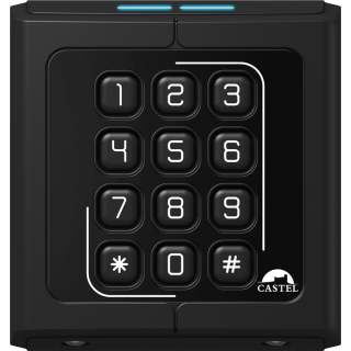 Lecteur/Clavier Sécurisé Carré 13,56 Mhz Montage Saillie Ou Pot 65Mm Evolutif