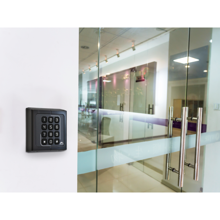 Lecteur/Clavier Sécurisé Carré 13,56 Mhz Montage Saillie Ou Pot 65Mm Evolutif