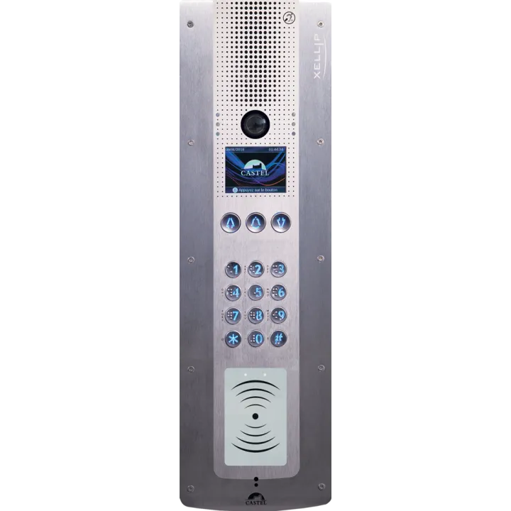 Portier Audio Vidéo Ip/Sip À Défilement Avec Clavier/Lecteur 13,56 Mhz Sécurisé