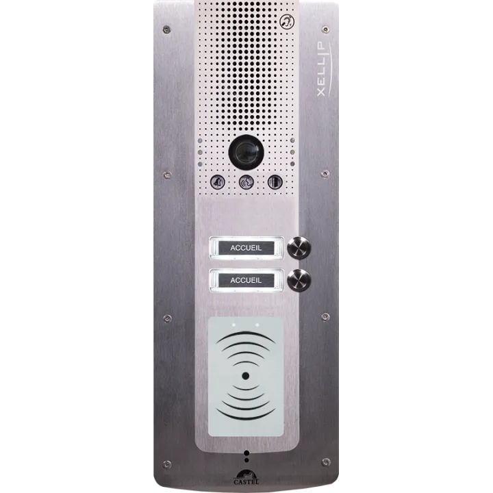 Portier Audio Video Ip/Sip 2 Bp D'Appel Phmr Avec Lecteur 13,56 Mhz Sécurisé