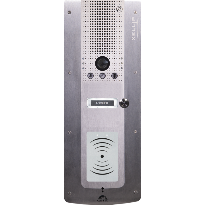 Portier Audio Video Ip/Sip 1 Bp D'Appel Phmr Avec Lecteur 13,56 Mhz Sécurisé