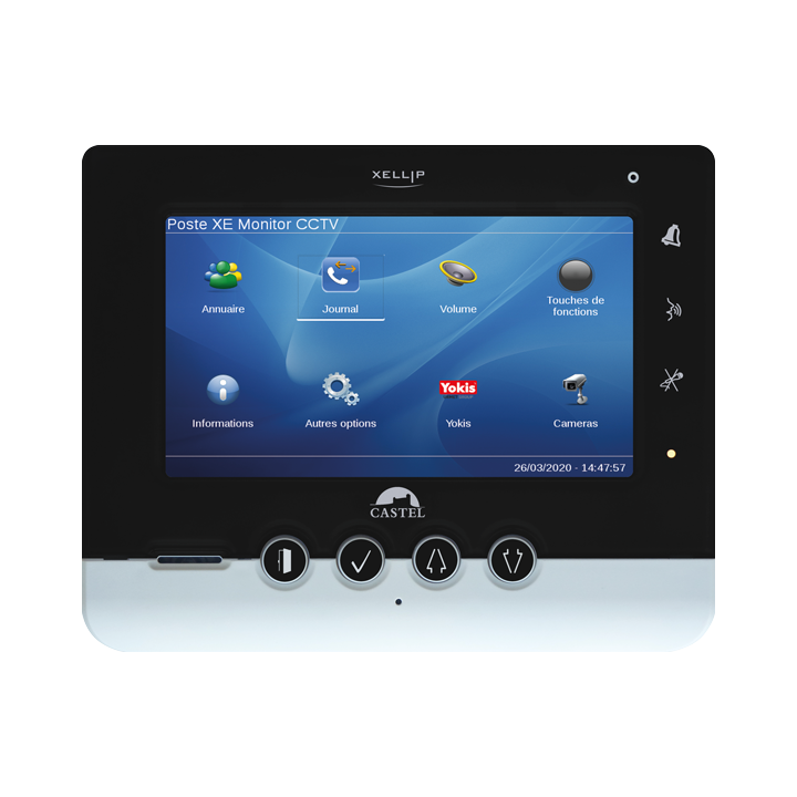 Moniteur de réception audio vidéo, écran 7" tactile, alim PoE fonctionc cctv