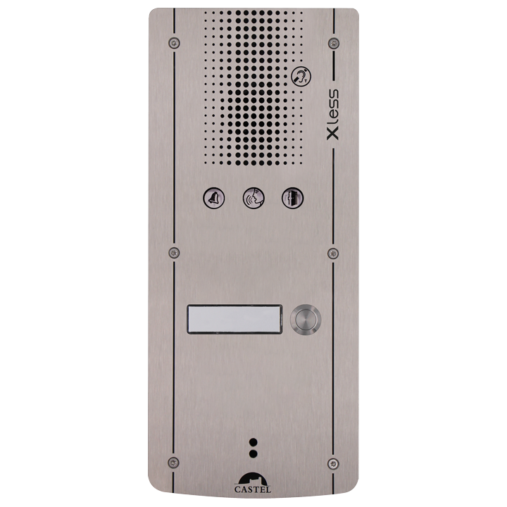 Platine Xless audio 1 bouton d'appel montage encastré