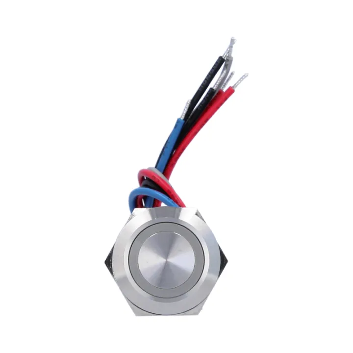 Bouton poussoir Inox NO/NF précâblé - Lumineux 