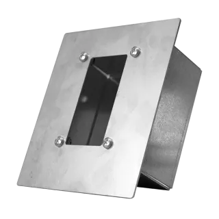 Boîtier inox encastré spécialement prévu pour le clavier codé SKRV. Assure une