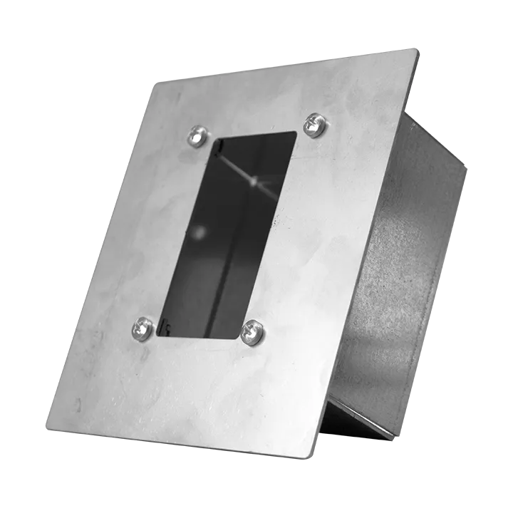 Boîtier inox encastré spécialement prévu pour le clavier codé SKRV. Assure une