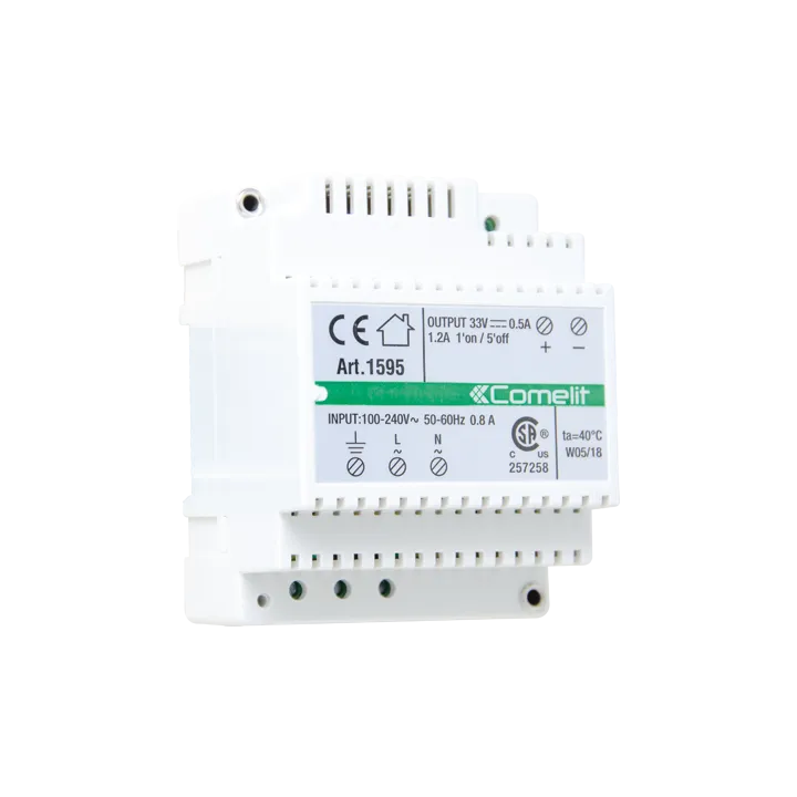 Alimentation 100-240Vac/33Vdc 500Ma Continue 1.2A Pic, 4 Modules Din