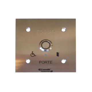 Bouton Sonore + Led Monté Sur Façade Inox 100X100 Gravée Porte Braille