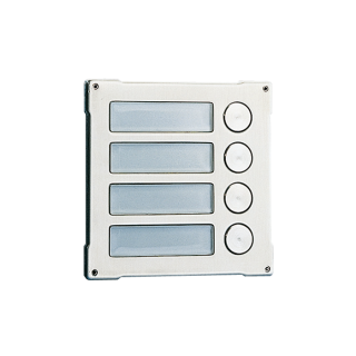 Série Vandalcom - Module 4 boutons, double plaque acier inox 316 2,5 mm