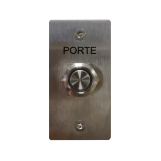 Bon bouton lumineux NO/NF avec gravure anti-usure, façade inox. Conçu pour