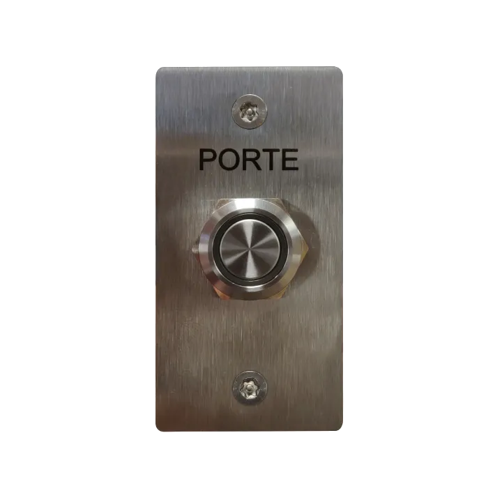 Bon bouton lumineux NO/NF avec gravure anti-usure, façade inox. Conçu pour