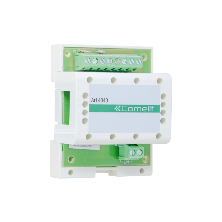 Distributeur de ligne 4 sorties, système Simplebus 2, montage rail DIN 4 modules